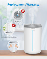 Humidifiers for Bedroom Large Room, 4.5L Air Humidifier for Plants Baby Nursery Home Office, 1.18Gal Top Fill Ultrasonic Cool Mist Humidifiers with 3 Mist Levels, Auto Shut-Off, Night Light