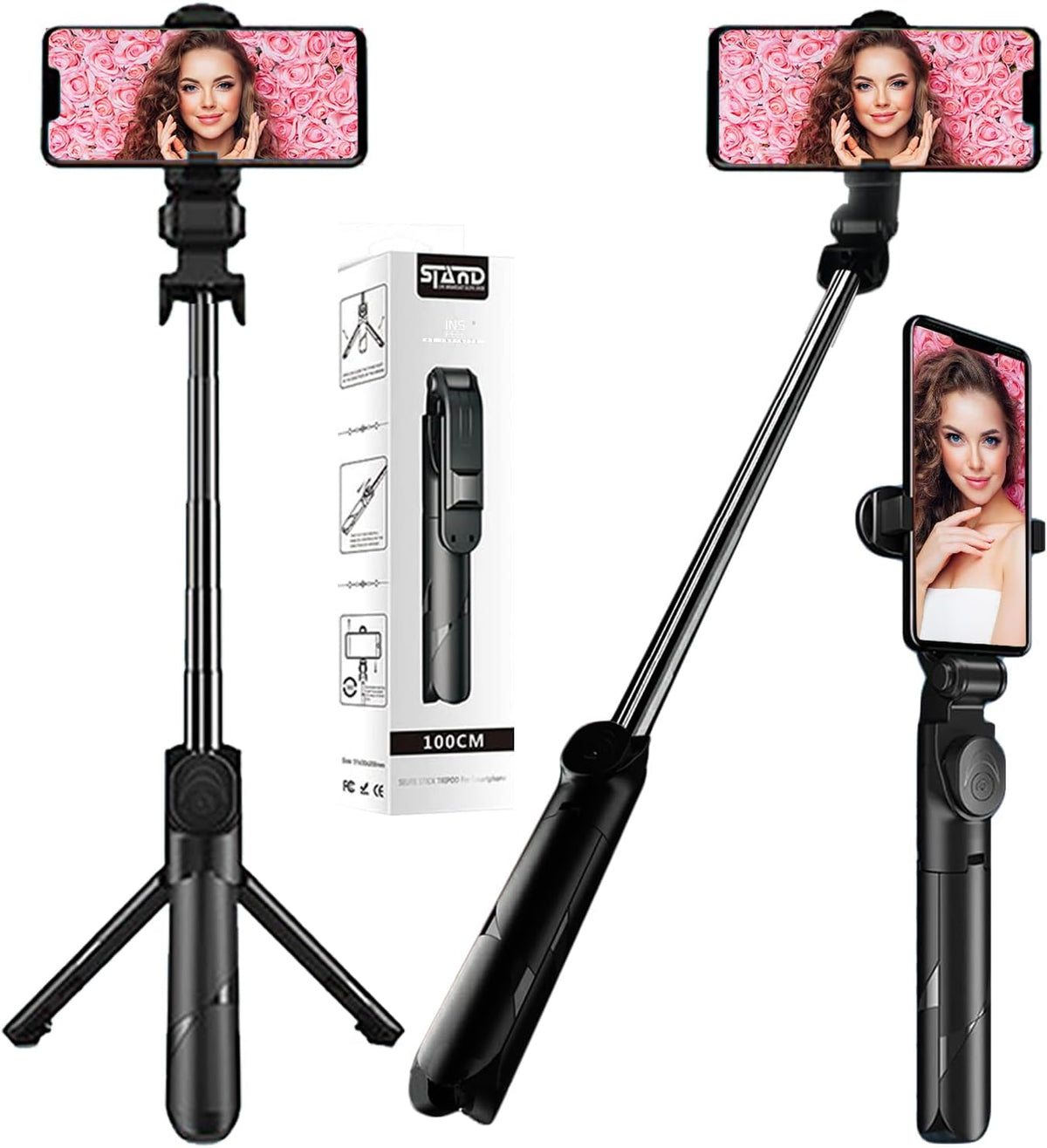 Multifunctional Selfie Stick Tripod with Lighting – Perfect for Live Streaming, Makeup,