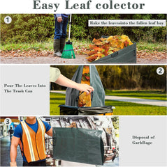 Leaf Collector, Portable Pop Up Leaf Bags, Foldable Leaf Pick Up Tools, Reusable Yard Garden Bags for Leaves Lawn Trash, Lawn and Leaf Bags With Handles